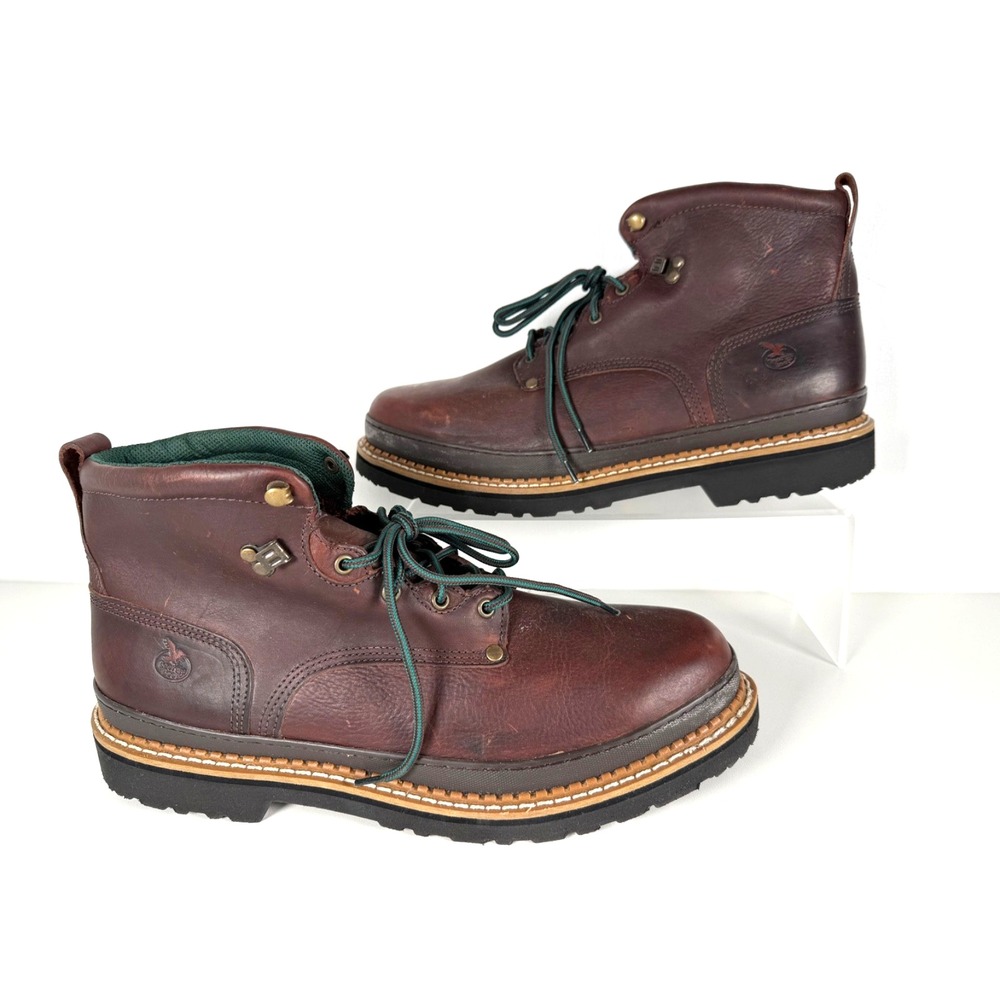 Vintage Georgia Giant Men's Size 17 Work Boots Brown Leather 6" Lace-Up